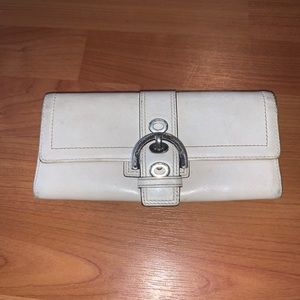 Vintage Cream Leather Coach Wallet